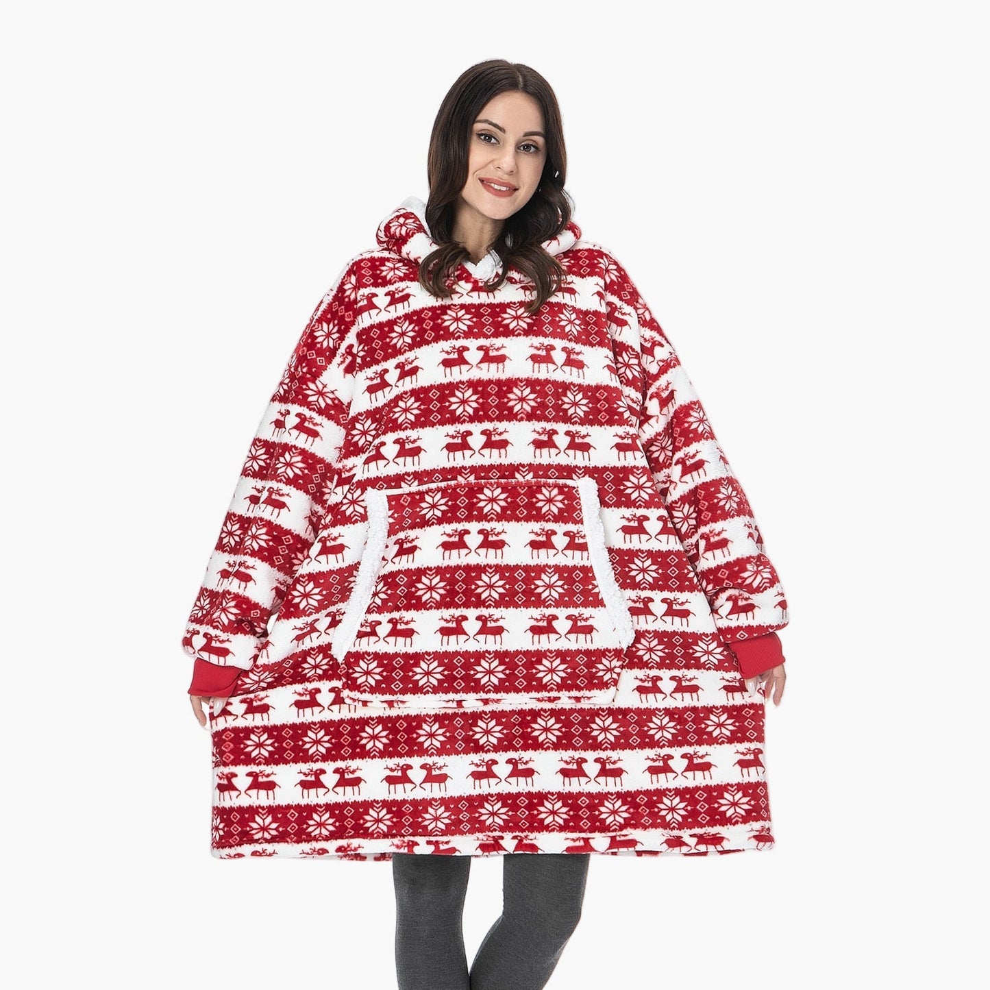 Women's Oversized Cozy Hoodie Blanket – Ultra-Soft Fleece Lounging Wearable Blanket
