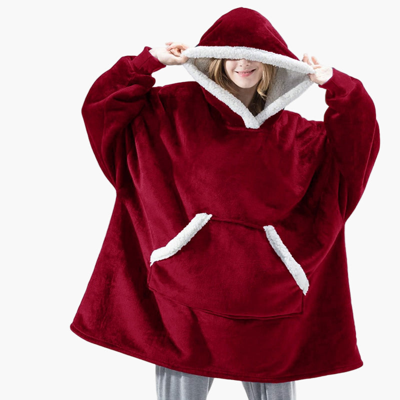 Women's Oversized Cozy Hoodie Blanket – Ultra-Soft Fleece Lounging Wearable Blanket