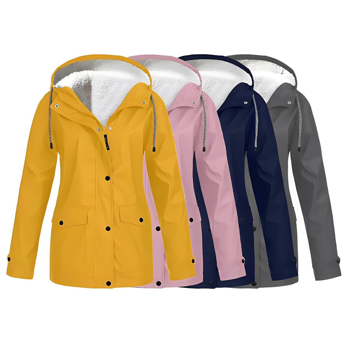Women's Fleece-Lined Waterproof Winter Rain Jacket – Stylish Outdoor Coat for Cold and Wet Weather