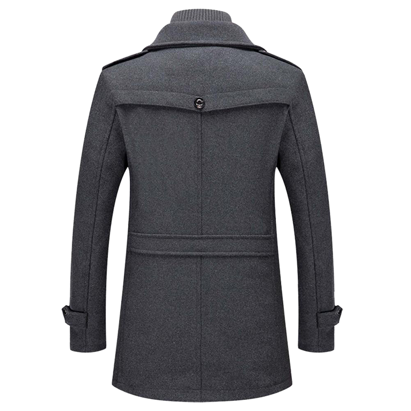 Men's Elegant Winter Long Coat with Stand Collar – Stylish Outerwear for Cold Seasons