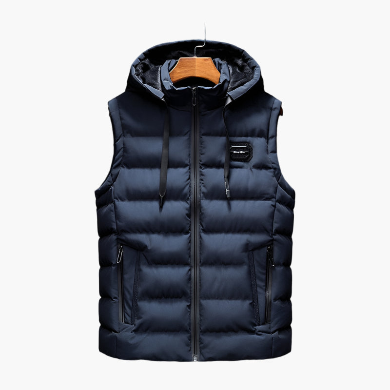 Men's Thermal Puffer Vest with Hood – Modern Outdoor Casual Style
