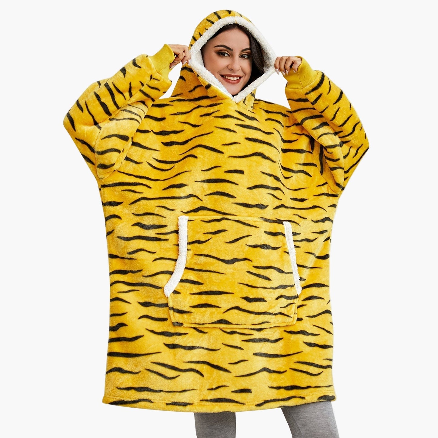 Women's Oversized Cozy Hoodie Blanket – Ultra-Soft Fleece Lounging Wearable Blanket