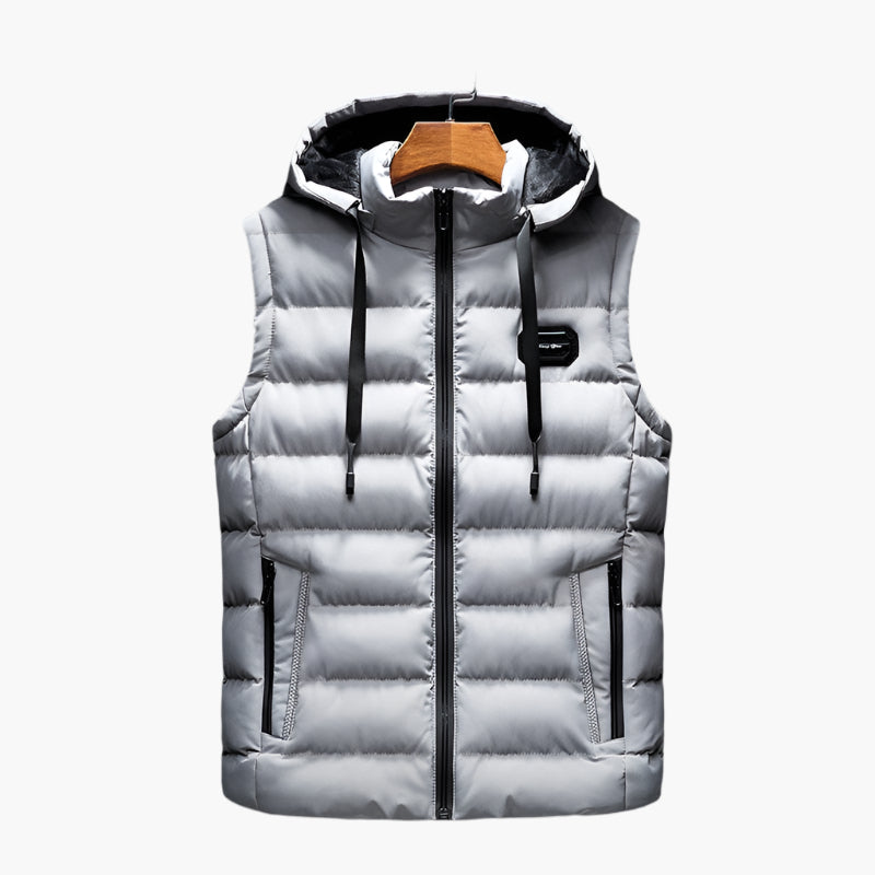 Men's Thermal Puffer Vest with Hood – Modern Outdoor Casual Style