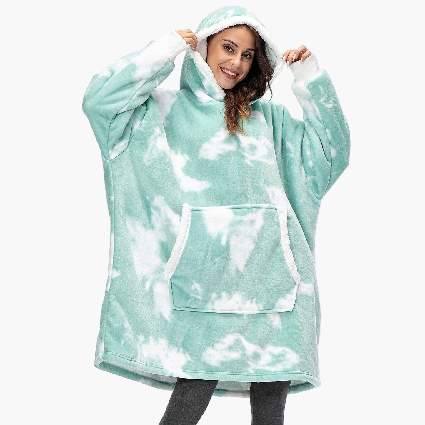 Women's Oversized Cozy Hoodie Blanket – Ultra-Soft Fleece Lounging Wearable Blanket
