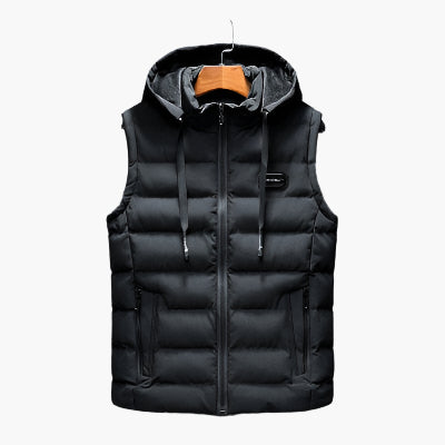 Men's Thermal Puffer Vest with Hood – Modern Outdoor Casual Style