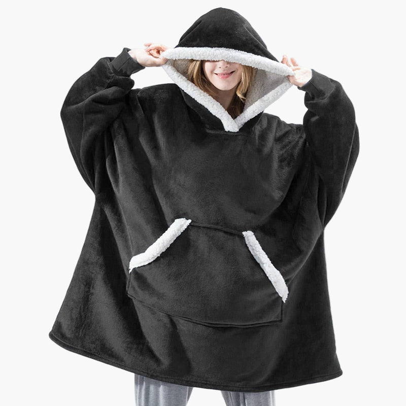 Women's Oversized Cozy Hoodie Blanket – Ultra-Soft Fleece Lounging Wearable Blanket