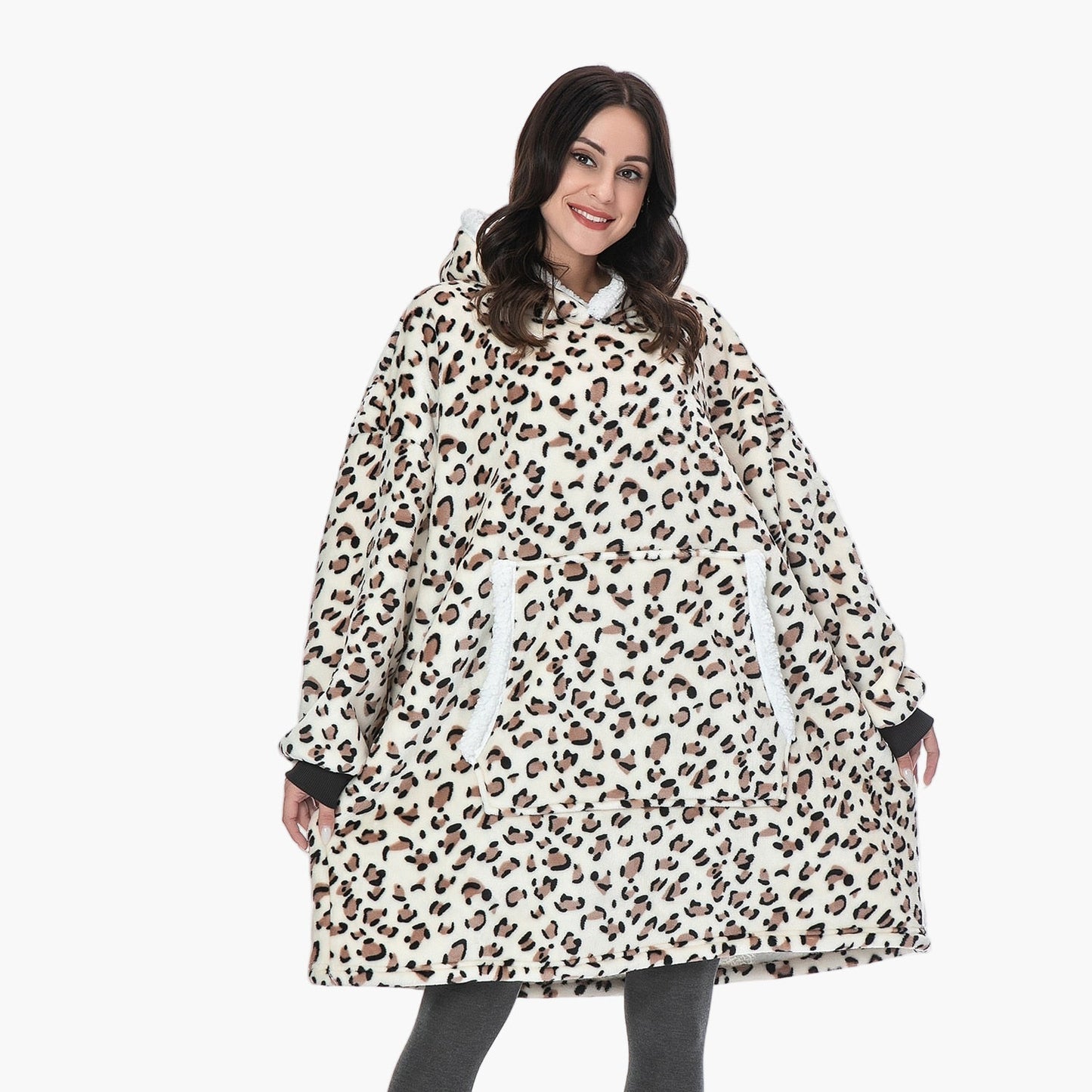 Women's Oversized Cozy Hoodie Blanket – Ultra-Soft Fleece Lounging Wearable Blanket