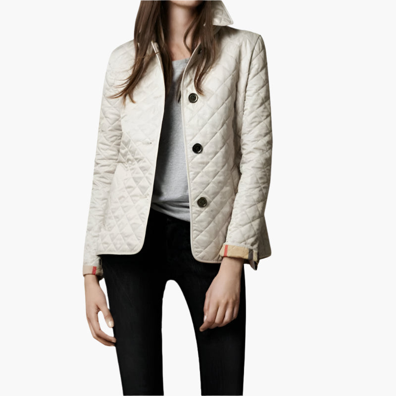 Women's Quilted Lightweight Jacket | Classic Diamond-Stitch Button-Up Outerwear