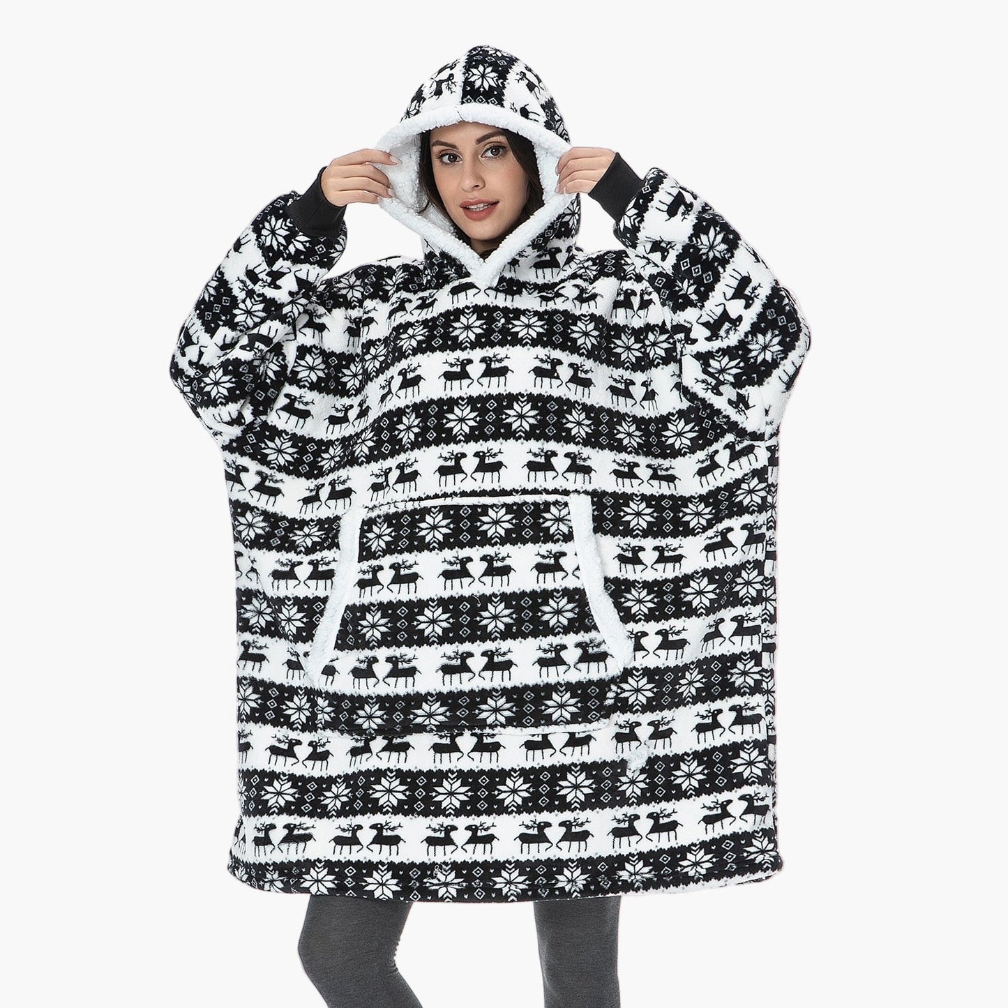 Women's Oversized Cozy Hoodie Blanket – Ultra-Soft Fleece Lounging Wearable Blanket