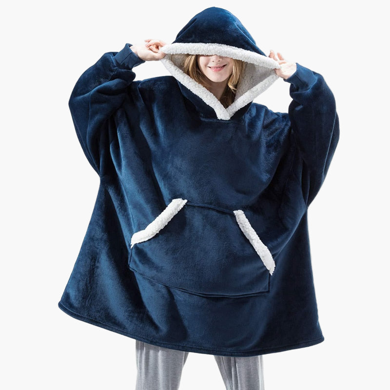 Women's Oversized Cozy Hoodie Blanket – Ultra-Soft Fleece Lounging Wearable Blanket
