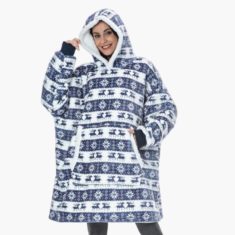 Women's Oversized Cozy Hoodie Blanket – Ultra-Soft Fleece Lounging Wearable Blanket