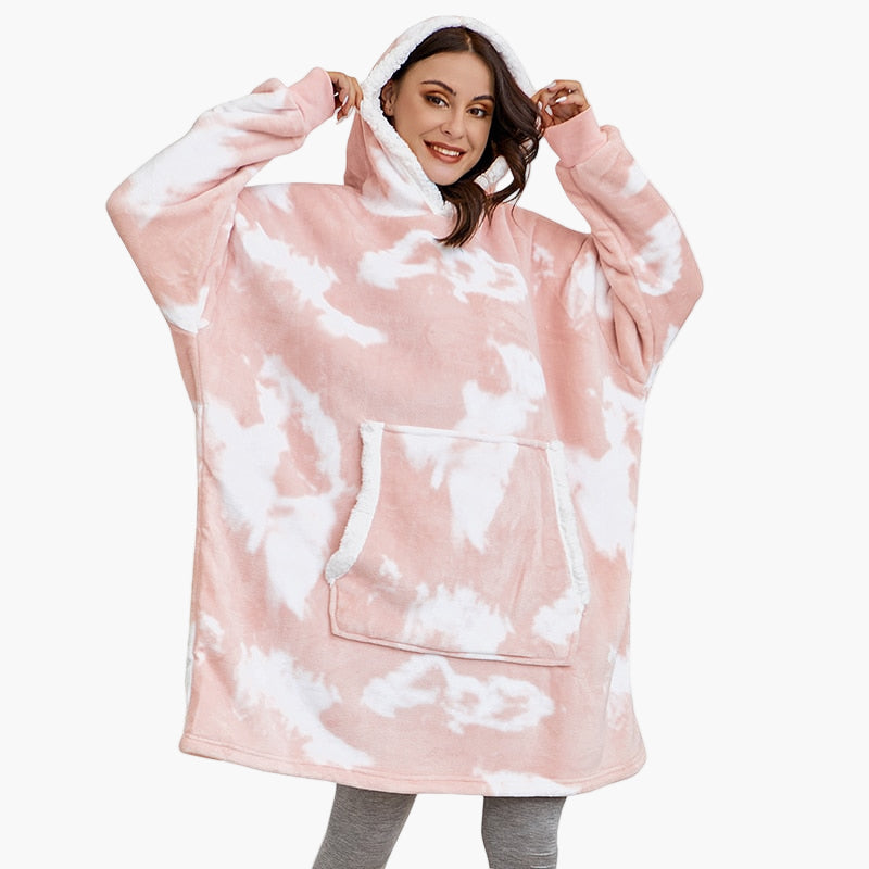 Women's Oversized Cozy Hoodie Blanket – Ultra-Soft Fleece Lounging Wearable Blanket