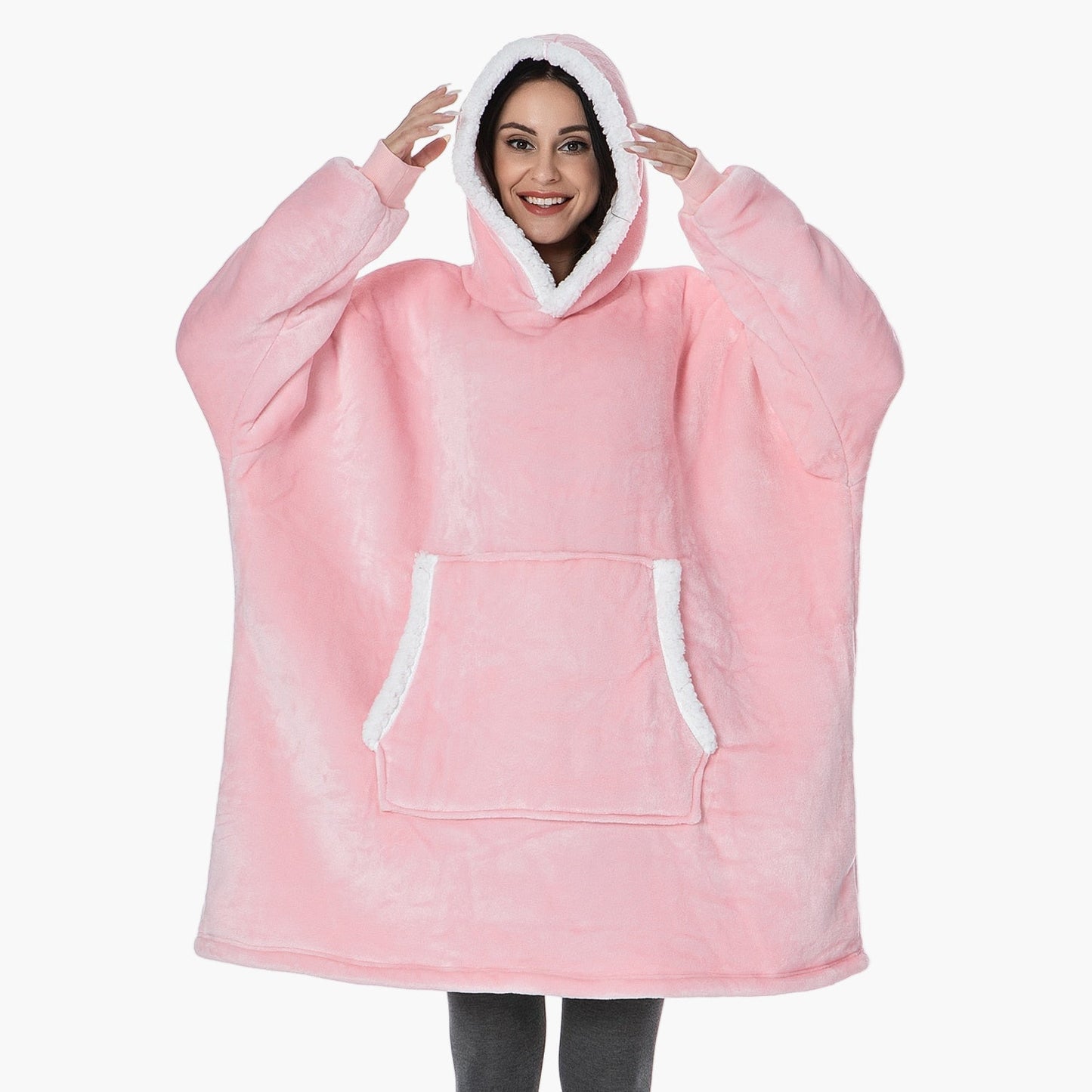Women's Oversized Cozy Hoodie Blanket – Ultra-Soft Fleece Lounging Wearable Blanket