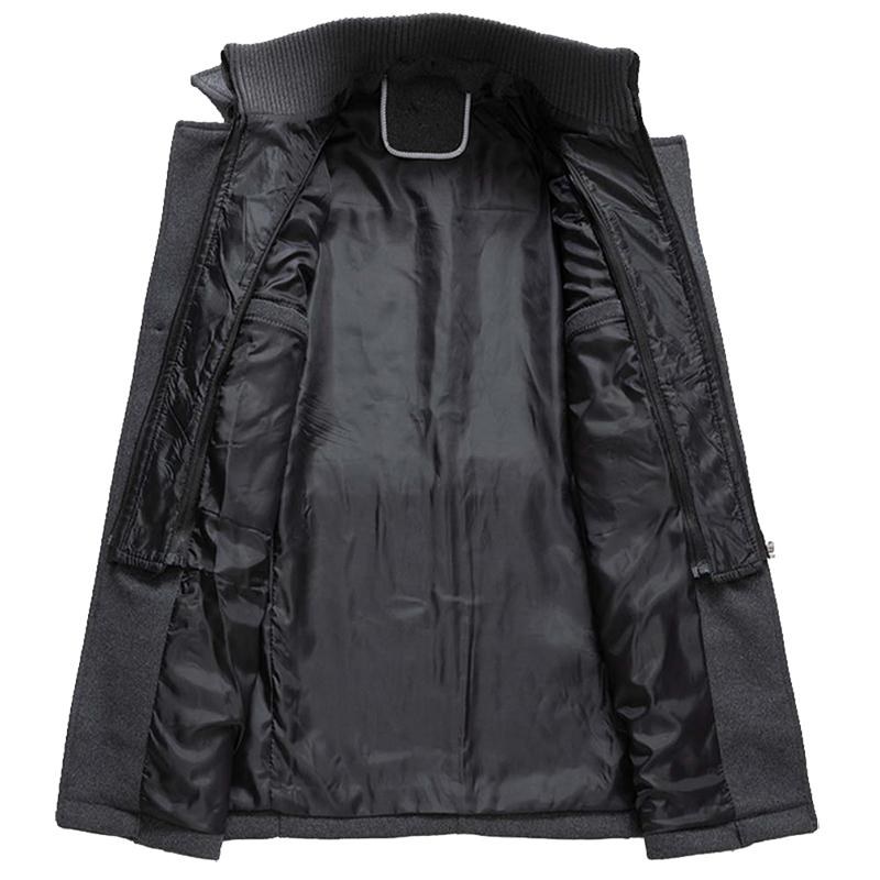 Men's Elegant Winter Long Coat with Stand Collar – Stylish Outerwear for Cold Seasons
