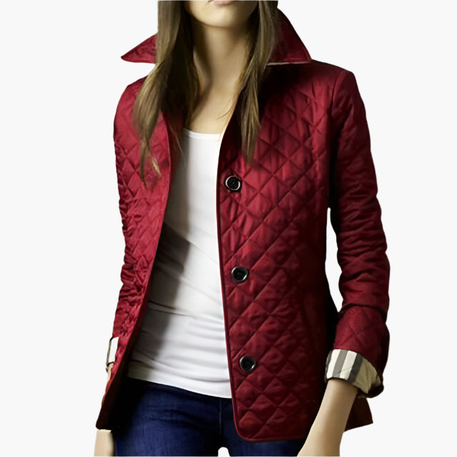Women's Quilted Lightweight Jacket | Classic Diamond-Stitch Button-Up Outerwear