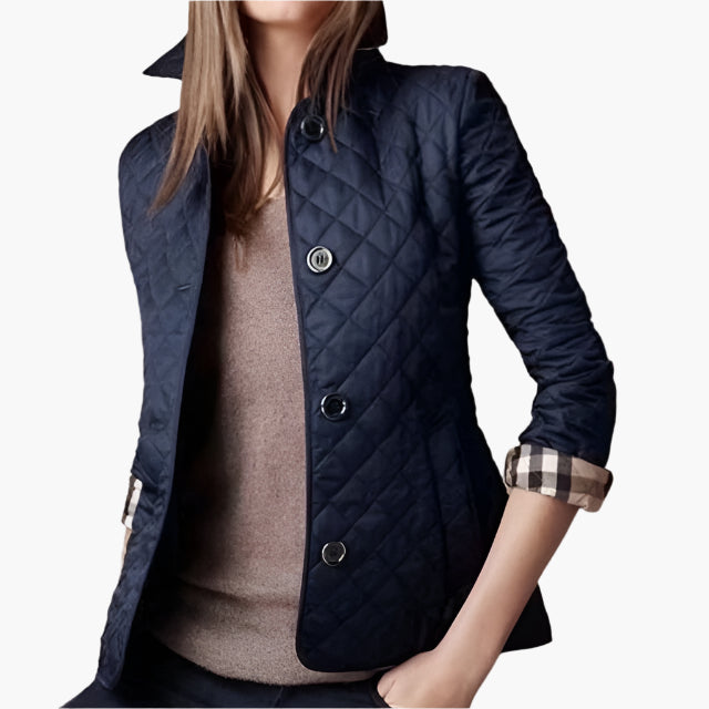 Women's Quilted Lightweight Jacket | Classic Diamond-Stitch Button-Up Outerwear