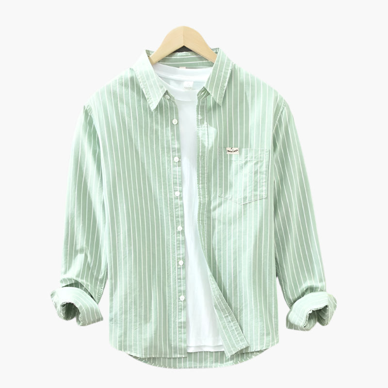 Men's Classic Striped Button-Up Shirt – Casual Summer Elegance