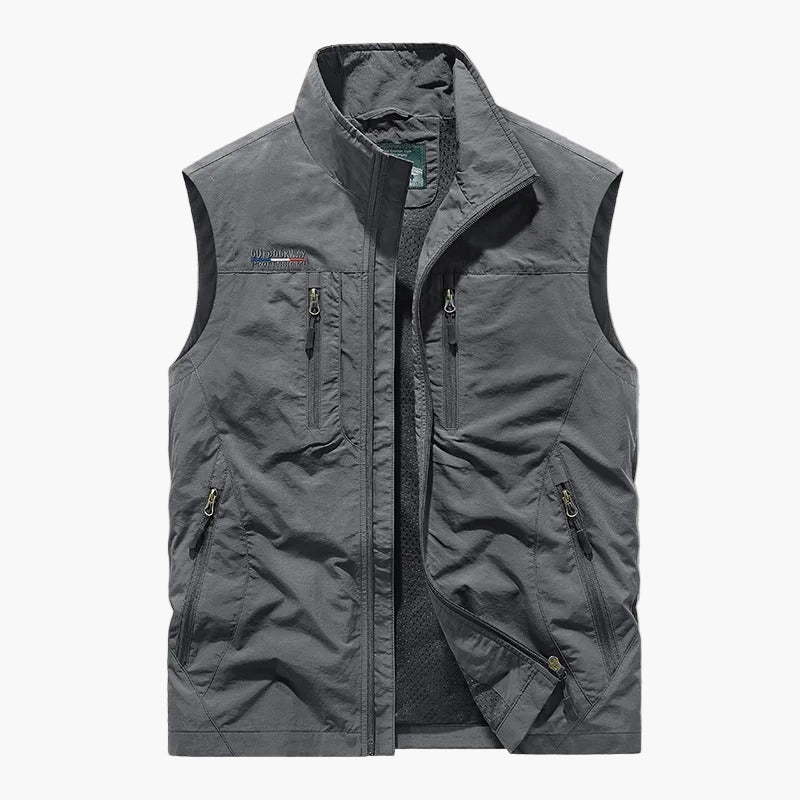 Men's Outdoor Utility Cargo Vest Lightweight Sleeveless Travel Style