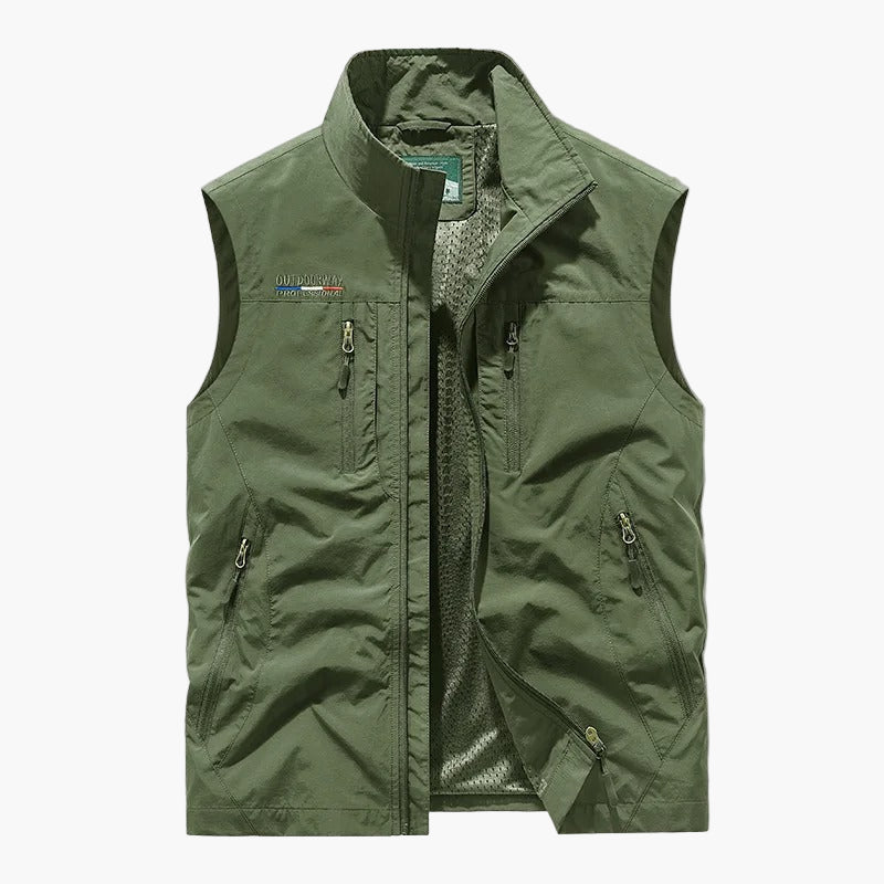 Men's Outdoor Utility Cargo Vest Lightweight Sleeveless Travel Style