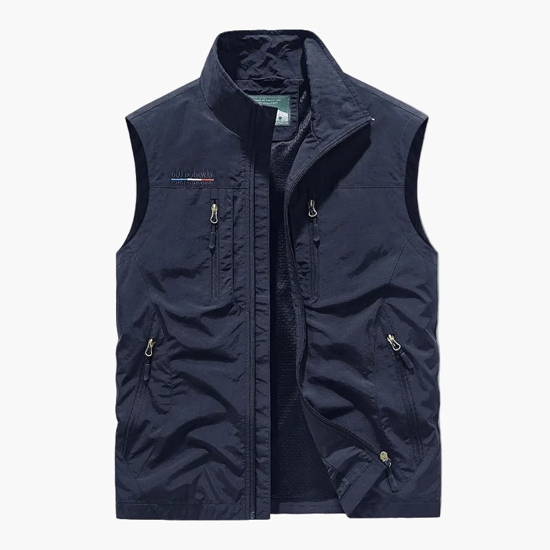 Men's Outdoor Utility Cargo Vest Lightweight Sleeveless Travel Style