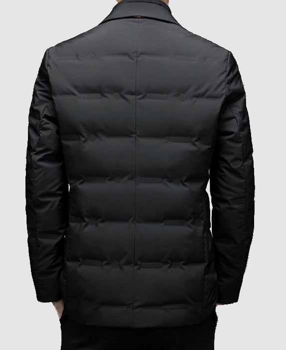 Men's Classic Tailored Puffer Blazer – Stylish Winter Business Jacket