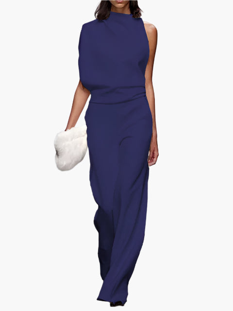 Women's Elegant Wide-Leg Jumpsuit Sleeveless Office & Everyday Style