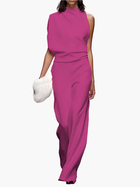 Women's Elegant Wide-Leg Jumpsuit Sleeveless Office & Everyday Style