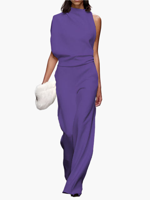 Women's Elegant Wide-Leg Jumpsuit Sleeveless Office & Everyday Style