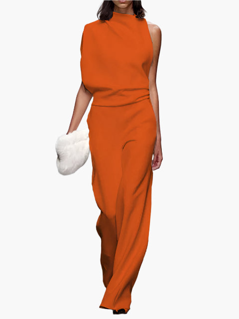 Women's Elegant Wide-Leg Jumpsuit Sleeveless Office & Everyday Style