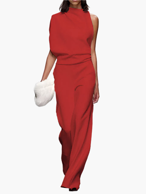 Women's Elegant Wide-Leg Jumpsuit Sleeveless Office & Everyday Style