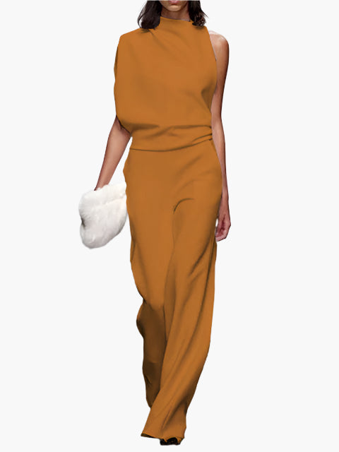Women's Elegant Wide-Leg Jumpsuit Sleeveless Office & Everyday Style