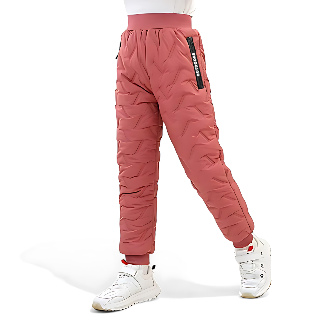 Children's Outdoor Winter Pants Fleece-Lined Waterproof Windproof Snow Trousers