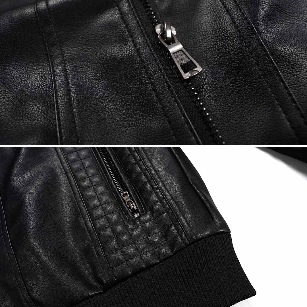 Men's Hooded Leather Jacket – Modern Biker Style for Everyday and Casual Wear