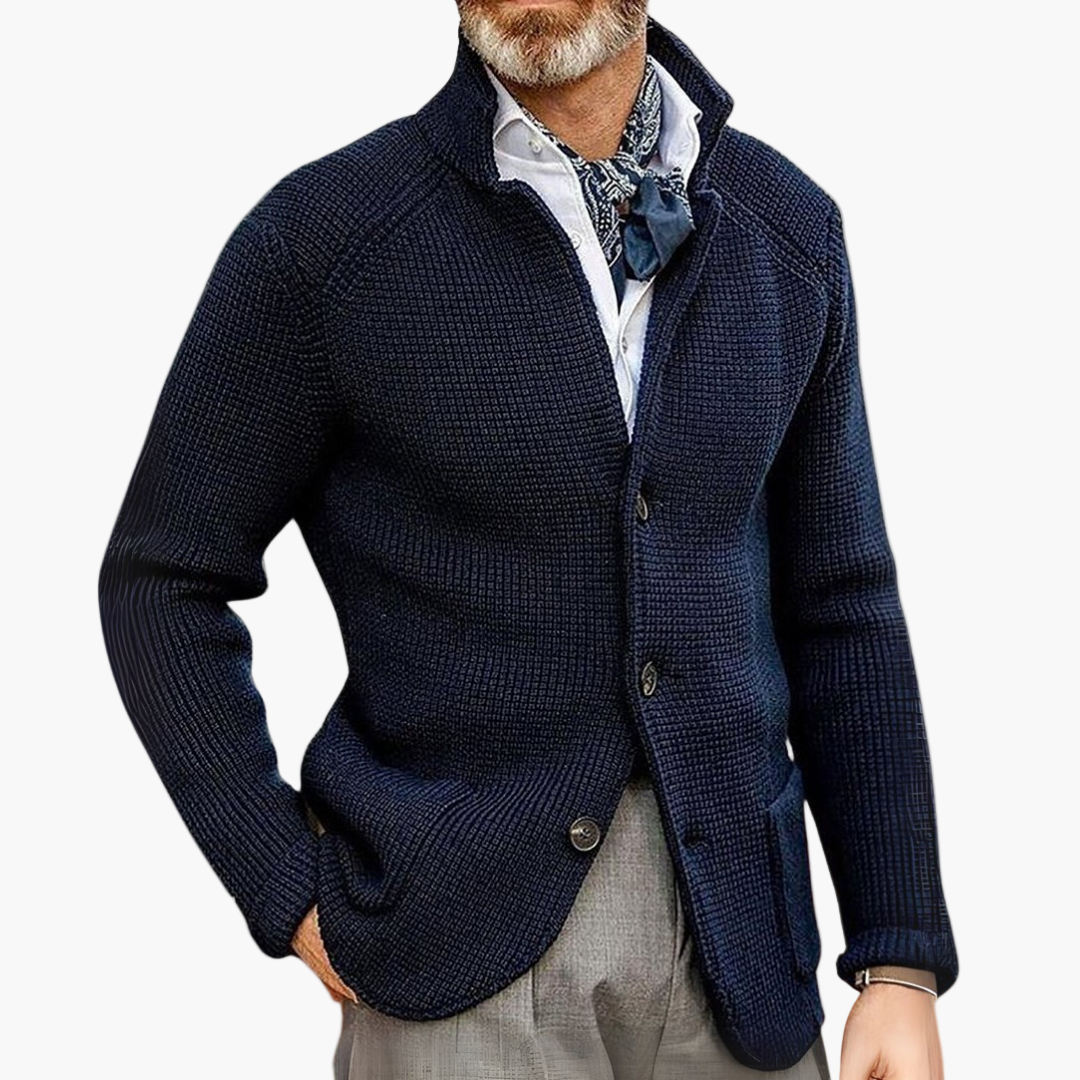 Men's Classic Knitted Button-Up Cardigan Sweater for Smart Casual Style