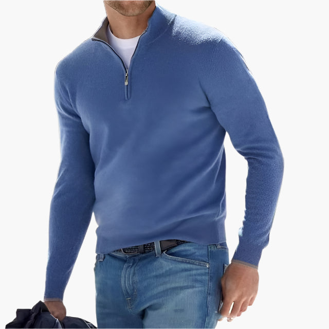 Men's Quarter-Zip Sweater Modern Classic Pullover