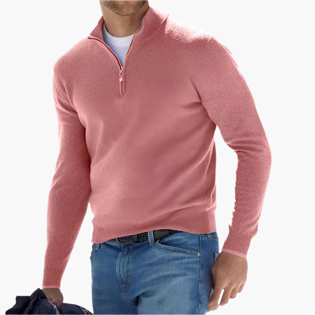 Men's Quarter-Zip Sweater Modern Classic Pullover