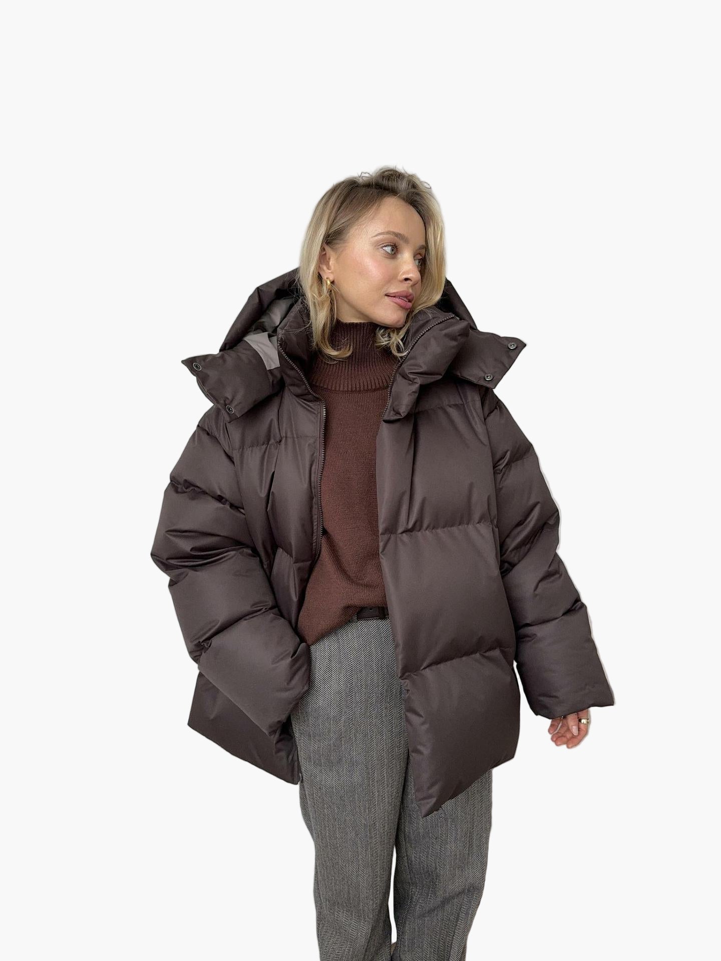 Women's Winter Puffer Jacket - Stylish Warm Quilted Outerwear for Cold Weather