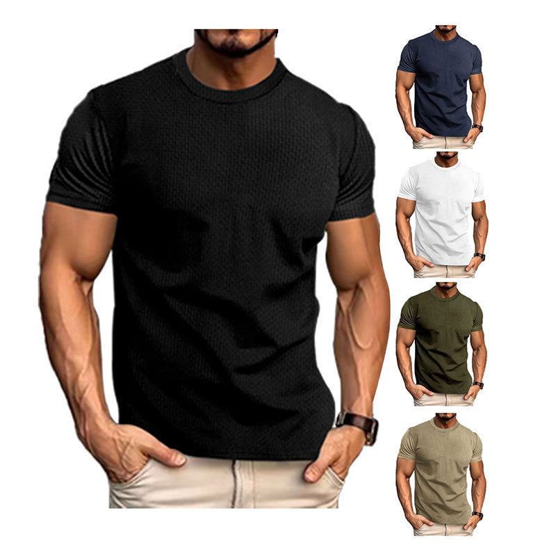 Men's Casual Athletic Fitted Short Sleeve T-Shirt - Lightweight Breathable Top for Everyday Wear