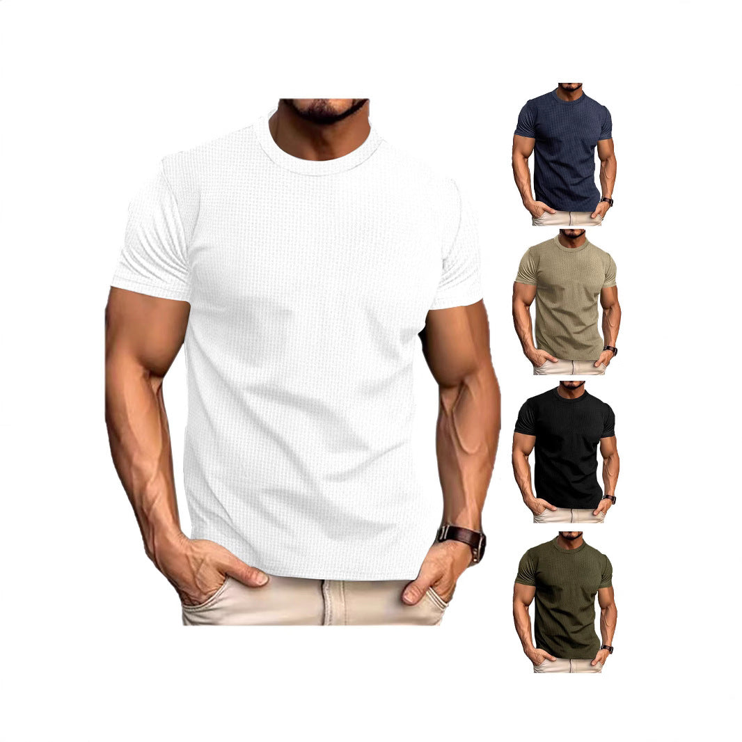 Men's Casual Athletic Fitted Short Sleeve T-Shirt - Lightweight Breathable Top for Everyday Wear