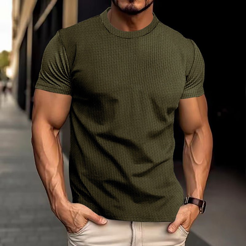 Men's Casual Athletic Fitted Short Sleeve T-Shirt - Lightweight Breathable Top for Everyday Wear