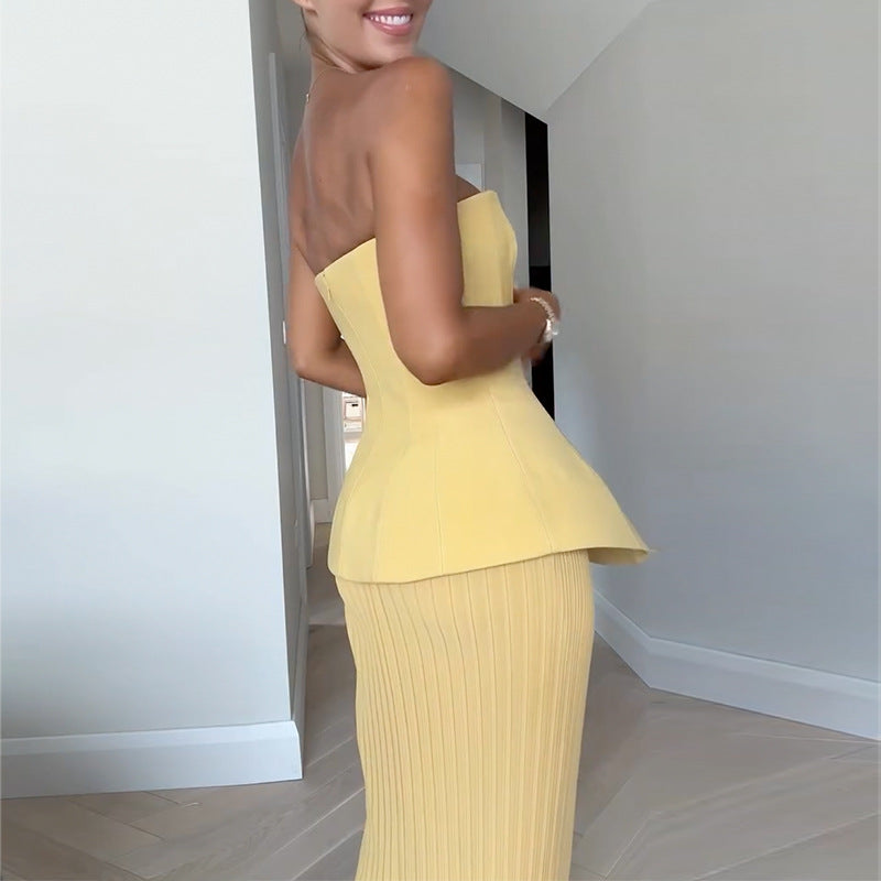 Mandy – Two-Piece High Waist Pleated Skirt Set