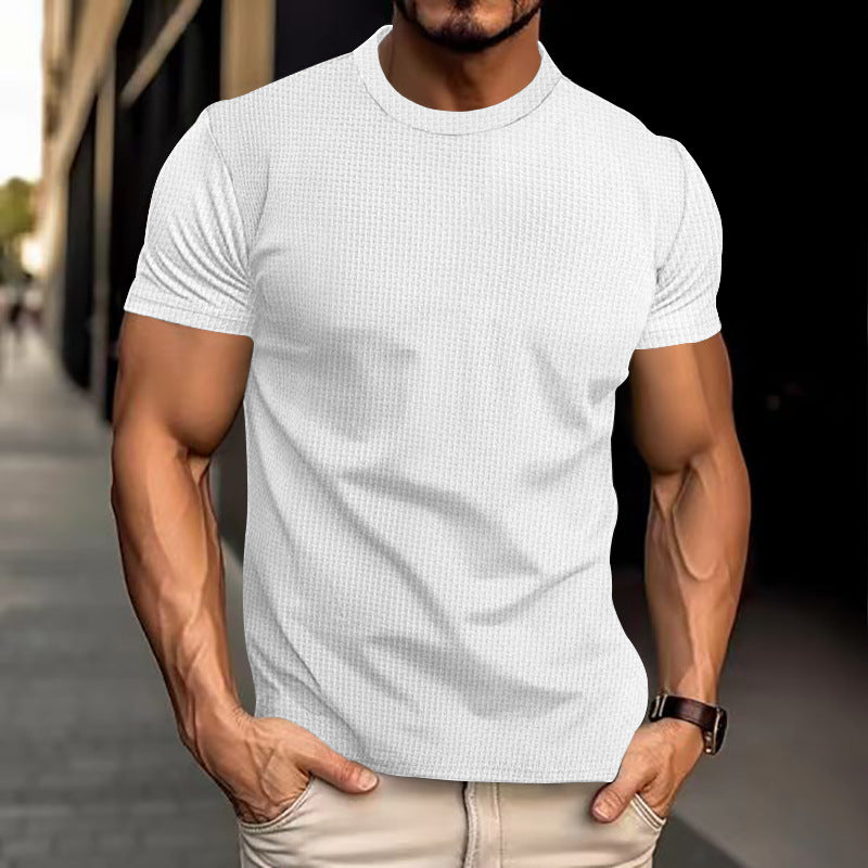 Men's Casual Athletic Fitted Short Sleeve T-Shirt - Lightweight Breathable Top for Everyday Wear