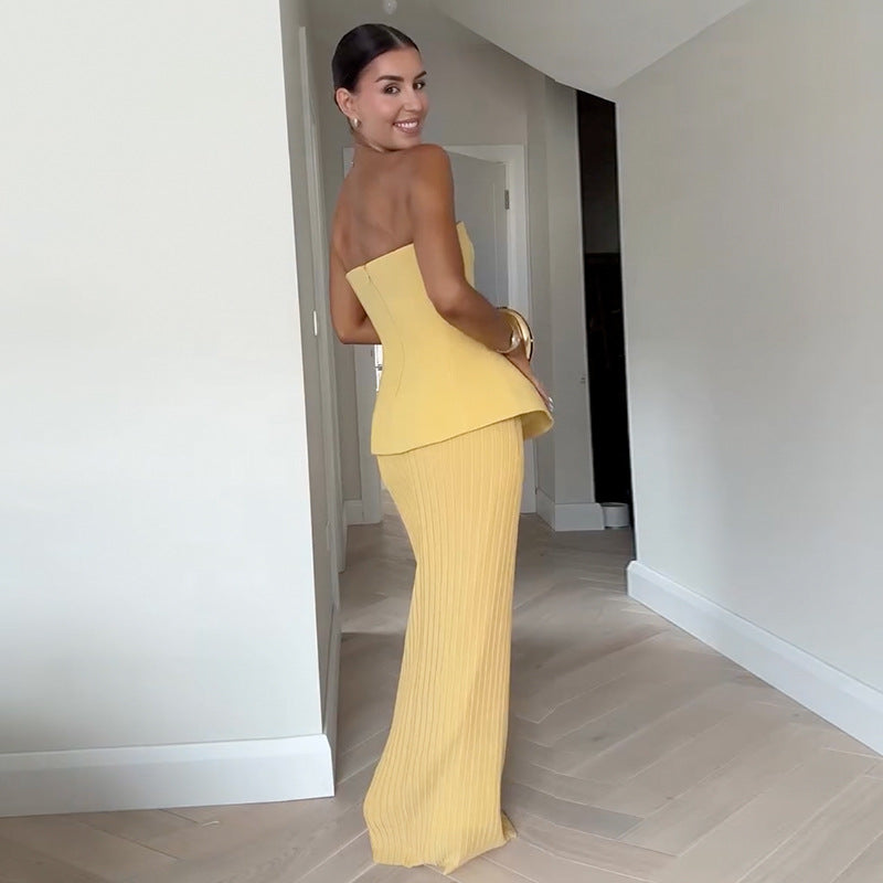 Mandy – Two-Piece High Waist Pleated Skirt Set
