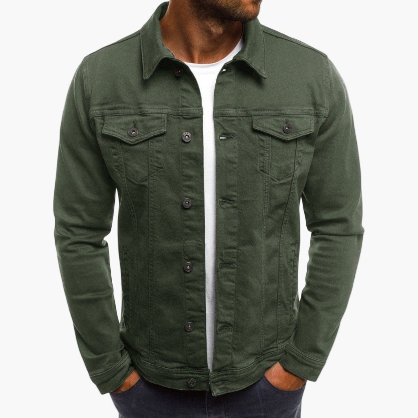 Men's Casual Slim Fit Workwear Denim Jacket – Modern Everyday Outerwear