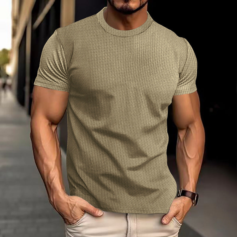 Men's Casual Athletic Fitted Short Sleeve T-Shirt - Lightweight Breathable Top for Everyday Wear