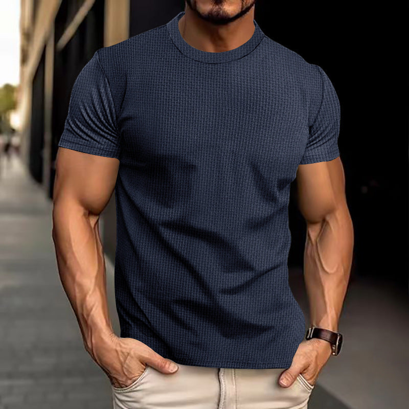 Men's Casual Athletic Fitted Short Sleeve T-Shirt - Lightweight Breathable Top for Everyday Wear