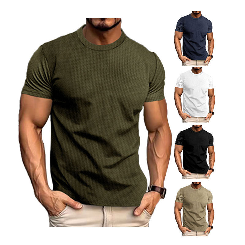 Men's Casual Athletic Fitted Short Sleeve T-Shirt - Lightweight Breathable Top for Everyday Wear