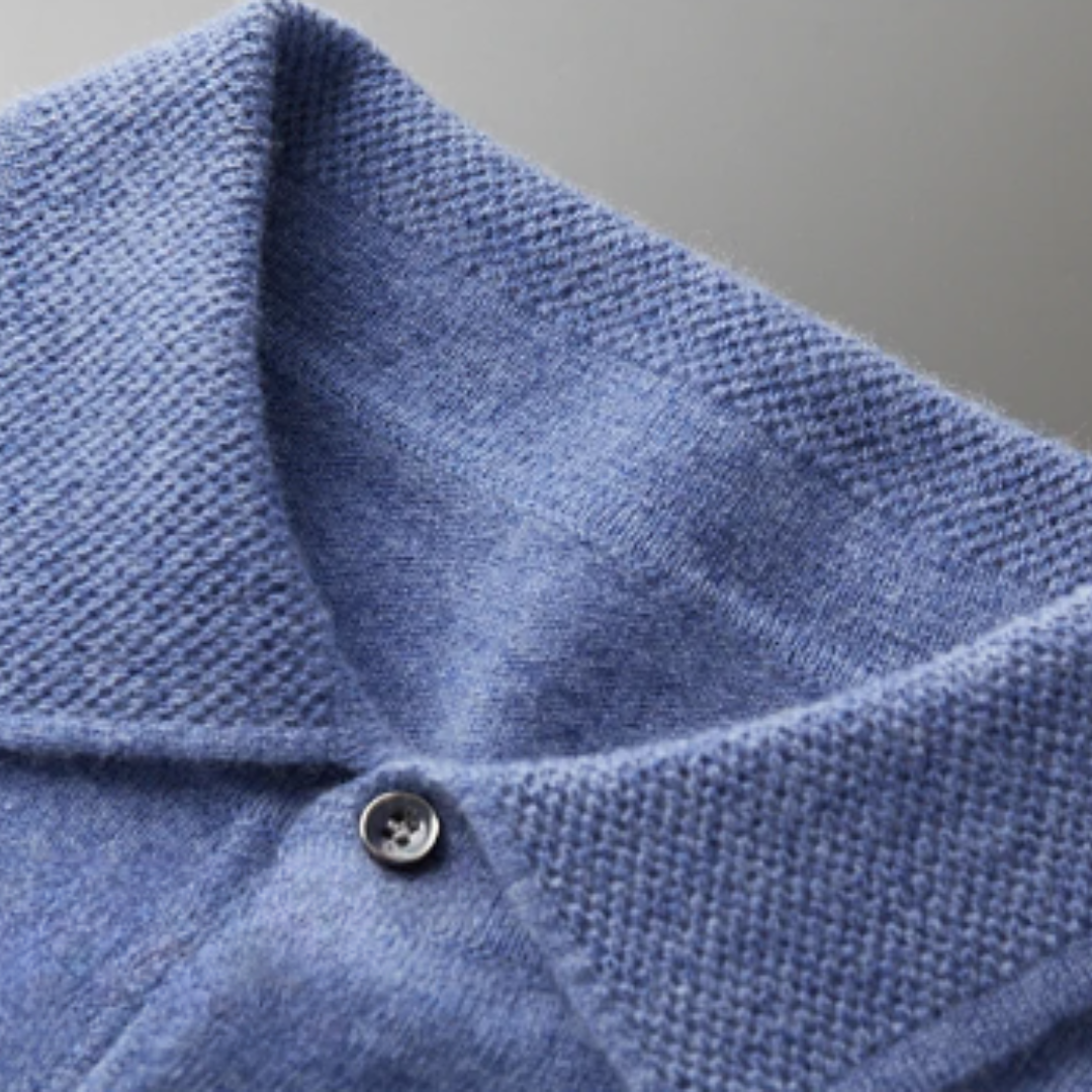 Men's Classic Wool Polo Sweater – Timeless Long-Sleeve Knitwear for Versatile Style