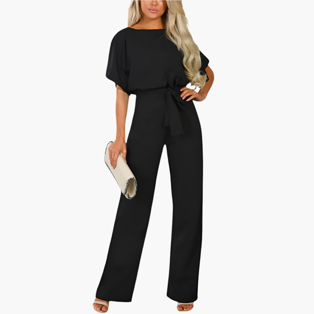 Women's Elegant Wide-Leg Belted Jumpsuit – Versatile Chic Outfit for Every Occasion