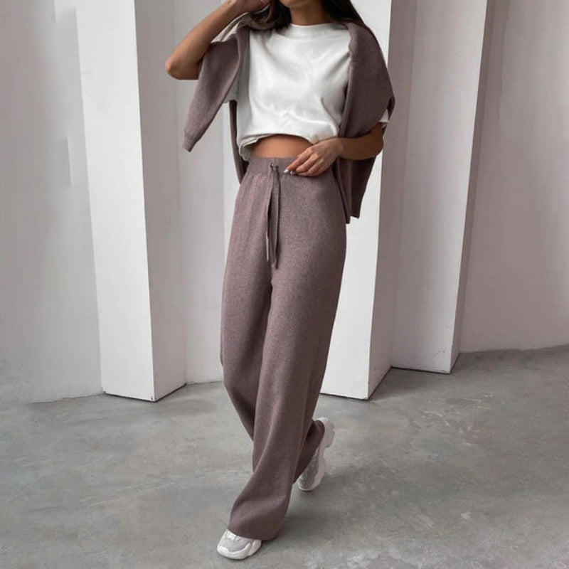 Women's Casual Turtleneck Sweater Lounge Set - Cozy Everyday Wear